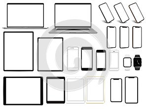 Computer portatile per un impostato composto da dispositivi vuoto schermo modello 