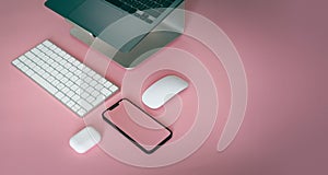 Laptop and smartphone.