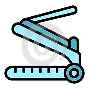 Laptop stand feedback icon vector flat