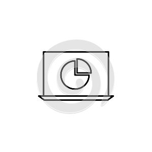 Laptop Statistics icon. Element of online and web for mobile concept and web apps icon. Thin line icon for website design and deve