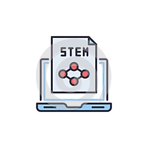 Laptop with STEM file vector concept modern icon