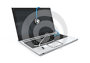 Laptop with Stethoscope
