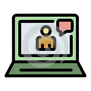 Laptop storyteller icon color outline vector