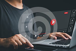 Laptop streaming platform showcasing diverse video content