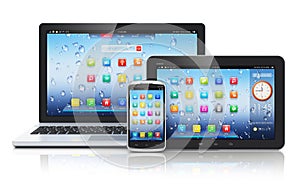 Laptop, tablet PC and smartphone