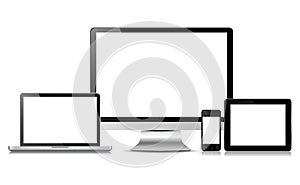 Laptop Tablet Smartphone Desktop Vector Devices