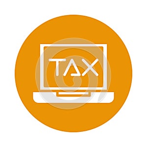 Laptop with tax obligation ebusiness photo