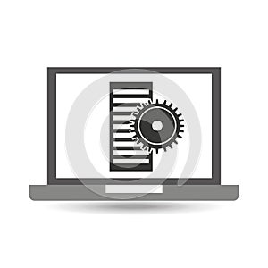 laptop technology cpu gear icon graphic