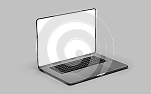 Laptop template isolated on white. Mockup. photo