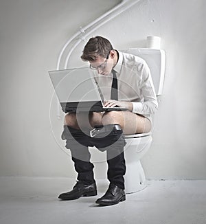 Laptop on the Toilet