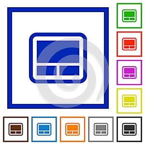 Laptop touchpad flat framed icons