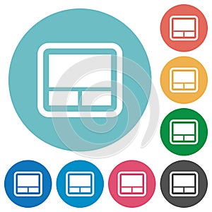 Laptop touchpad flat round icons