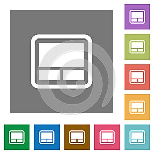 Laptop touchpad square flat icons