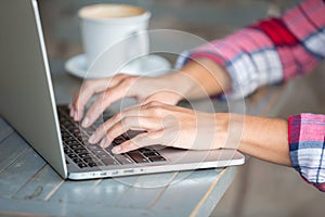 Laptop Typing Hands photo