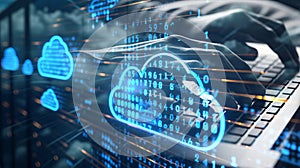 Laptop Typists Cloud Tech Background