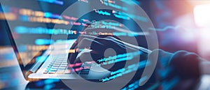 Laptop Typists Tech Background