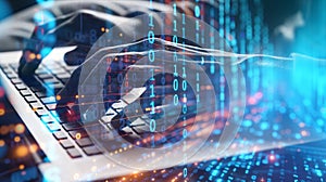 Laptop Typists Tech Background