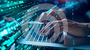 Laptop Typists Tech Background