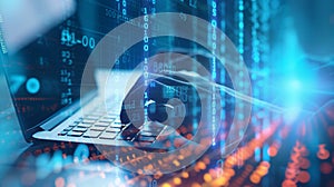 Laptop Typists Tech Background