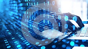 Laptop Typists Tech Background