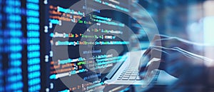 Laptop Typists Tech Background