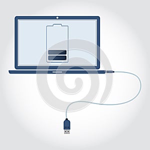 Laptop with USB cable