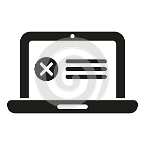 Laptop user ban icon simple vector. Digital expel photo