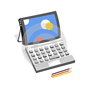 Laptop vector in cartoon style. Flat icon illustration