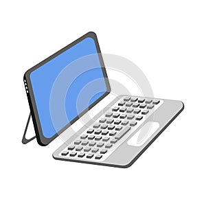 Laptop vector in cartoon style. Flat icon illustration