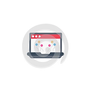 Laptop vector flat colour icon