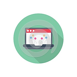 Laptop vector flat colour icon