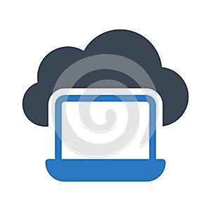 Laptop vector glyph color  icon