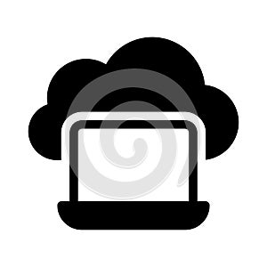 Laptop vector glyph flat  icon