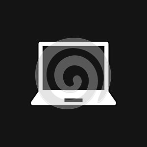 Laptop vector icon, vector illustration, flat design