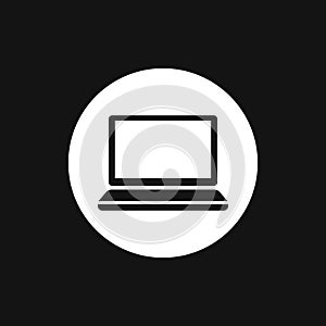 Laptop vector icon, vector illustration, flat design