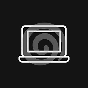 Laptop vector icon, vector illustration, flat design