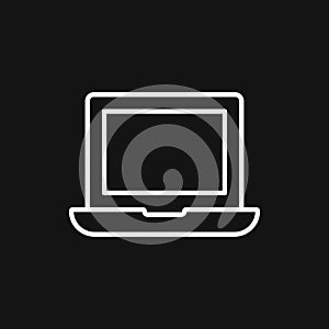 Laptop vector icon, vector illustration, flat design