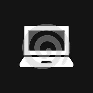 Laptop vector icon, vector illustration, flat design