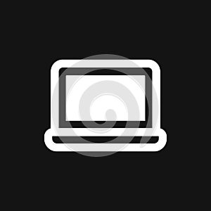 Laptop vector icon, vector illustration, flat design