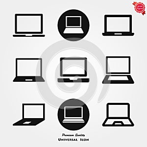 Laptop vector icon, vector illustration, flat design