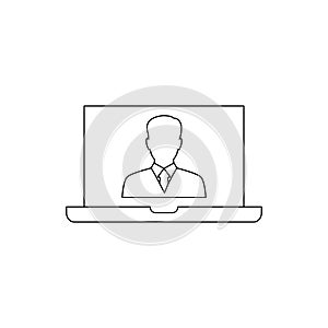 Laptop vector icon. user icon. Smart Devices icon.  electronic device