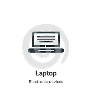 Laptop vector icon on white background. Flat vector laptop icon symbol sign from modern electronic devices collection for mobile