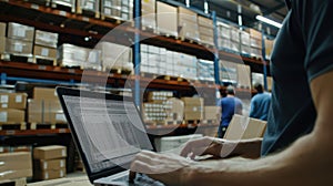 The Laptop in Warehouse.AI generated image