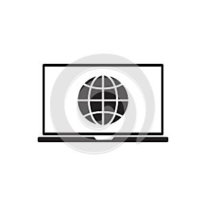 Laptop web network icon. Flat illustration of Laptop web networ icon isolated on white background