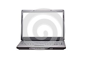 laptop on the white
