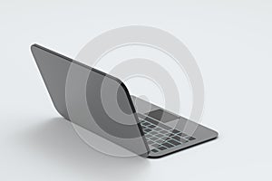 Laptop with white background, technological concept, 3d rendering