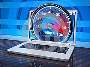 Laptop white and internet speed