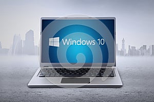 Laptop with Windows 10 logo