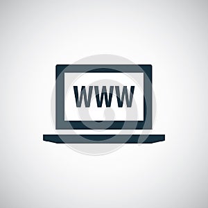 Laptop www icon simple flat element