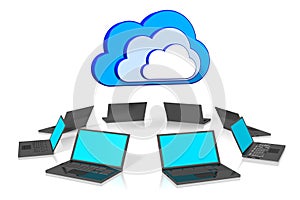 Laptops - cloud computing concept